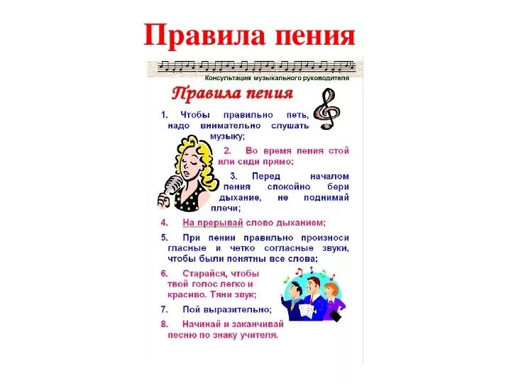 Пение словарь. Памятка по вокалу. Правила при пении. Правила пения на уроке музыки. Правила правильного пения.