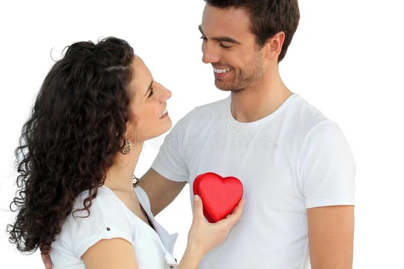 Loving couple with red hearts on the ocean Desktop wallpapers 1600x900