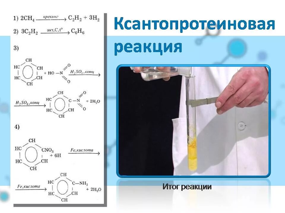 Белок концентрированная азотная кислота. Ксантопротеиновая реакция реакция. Цветные реакции белков ксантопротеиновая реакция. Обнаружение белков с помощью ксантопротеиновой реакции. Цветные реакции на белки ксантопротеиновая реакция.