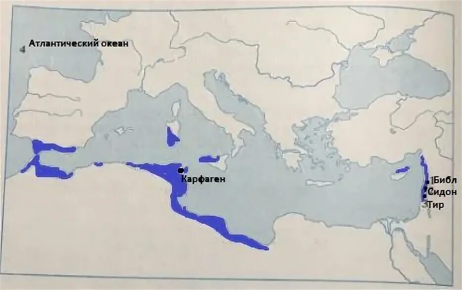 Город библ сидон тир на контурной карте