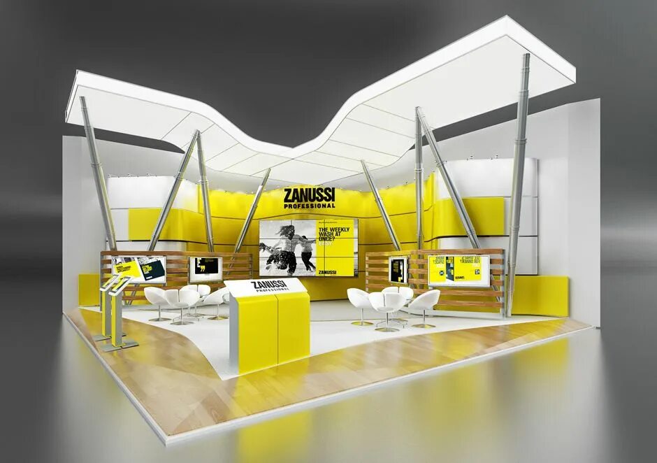 Stand com. Выставочный стенд желтый. Дизайн выставочного пространства. Необычные выставочные стенды. Выставочный стенд остров.