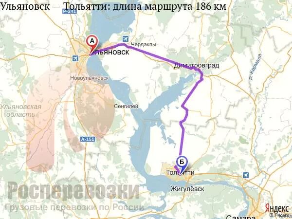 Сколько от ульяновска до димитровграда