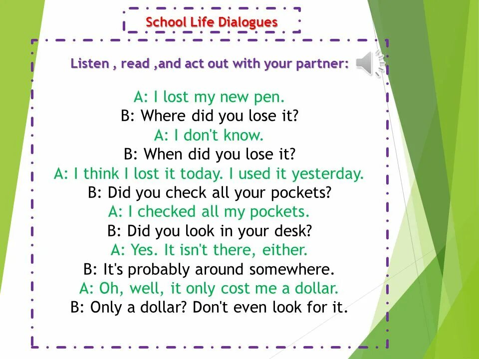 Диалог at School. School dialogues. Dialogue about School. Listen and read диалог. Dialogues перевод на русский