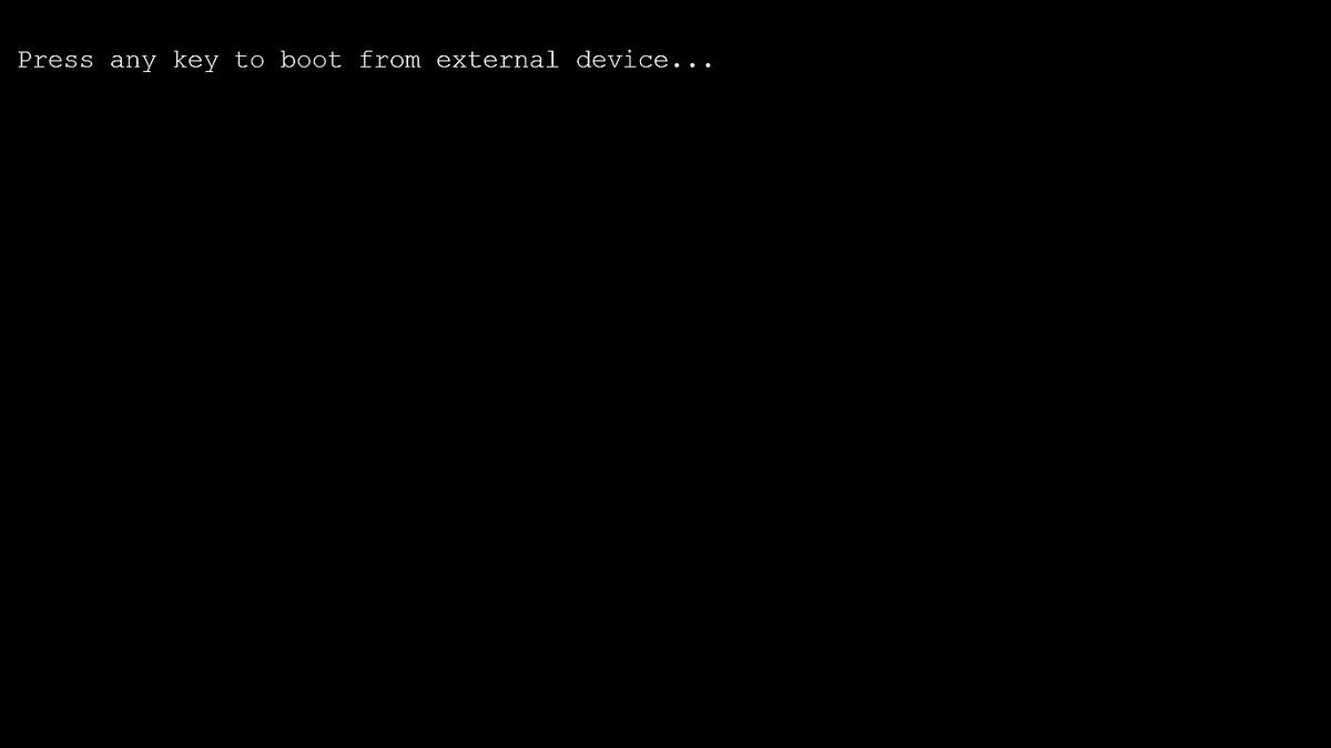 Boot attempt. Start booting from USB device. External device Boot. Press any Key to Boot from USB pic. To Toot.