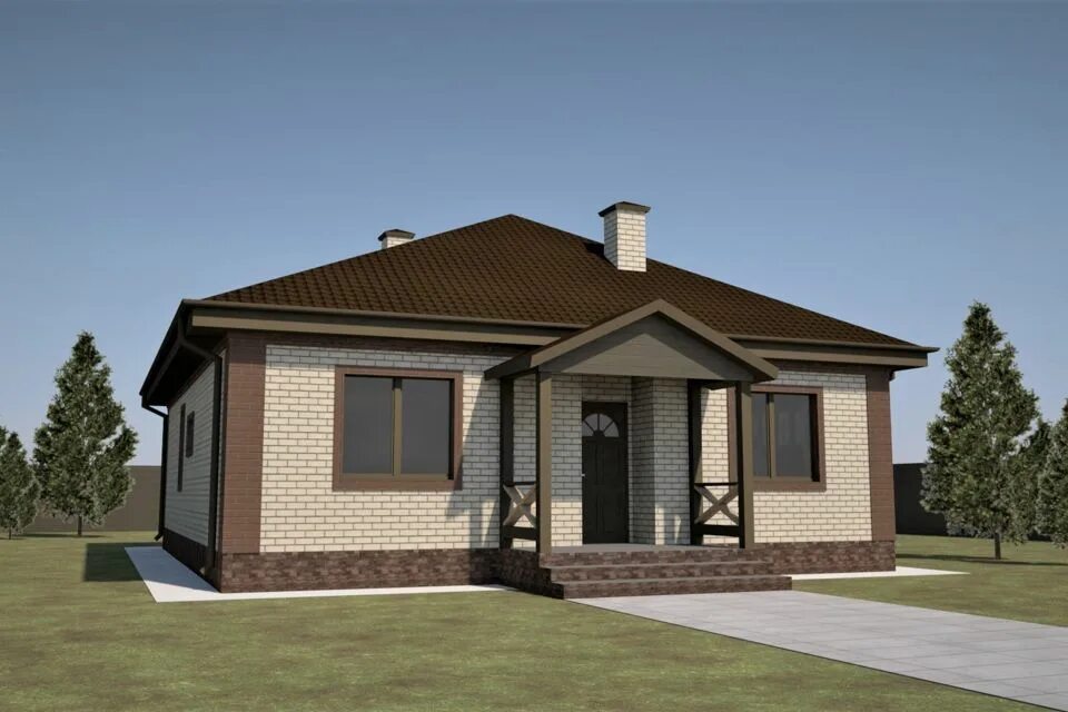Проекты одноэтажных домов из блоков бесплатно 1) New Message! in 2023 Building plans house, House construction plan, Bungalow