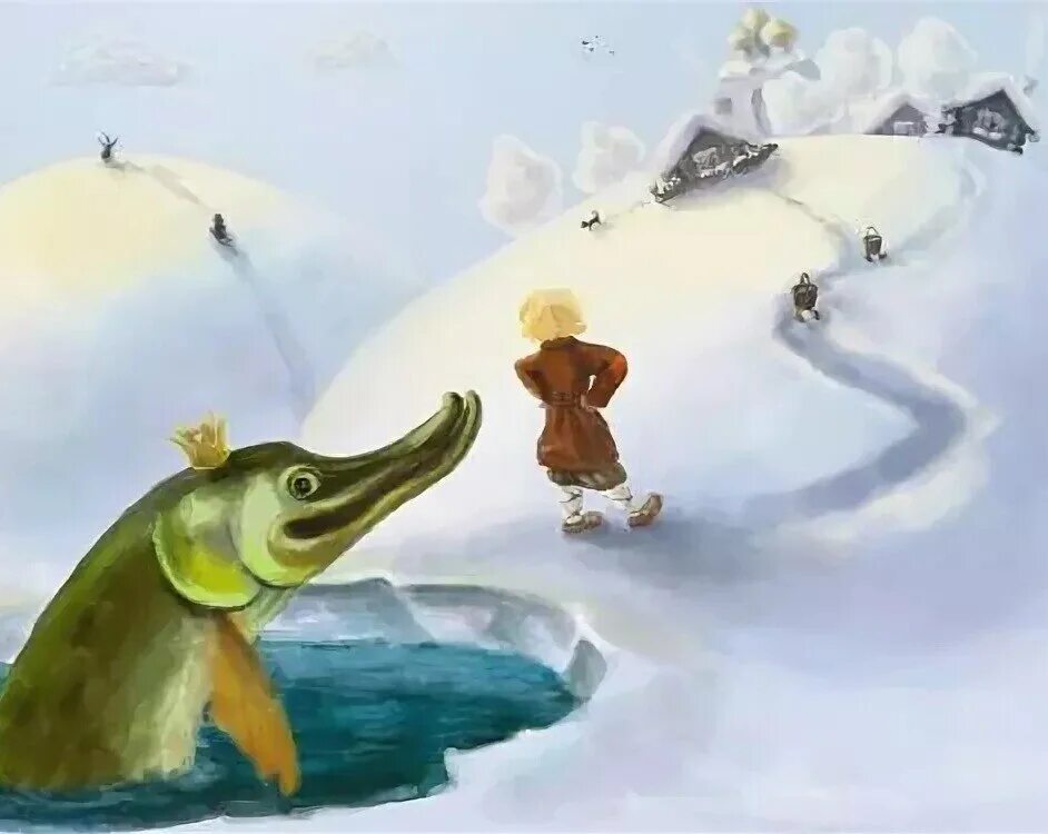 Русская народная сказка емеля и щука. Русская народная сказка емеля. Про емелю и щуку. По щучьему веленью щука. Щука из сказки по щучьему.