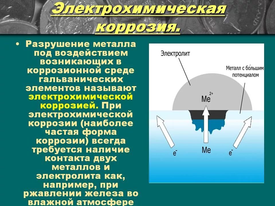 Метод определения коррозии. Электрохимическое разрушение металлов коррозия. процесс электрохимической коррозии. причины электрохимической коррозии. схема электрохимической коррозии металла.