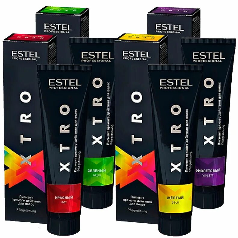 Краска Estel professional XTRO. Прямой пигмент XTRO Estel. Пигменты XTRO Estel палитра. Краска Estel XTRO черный.