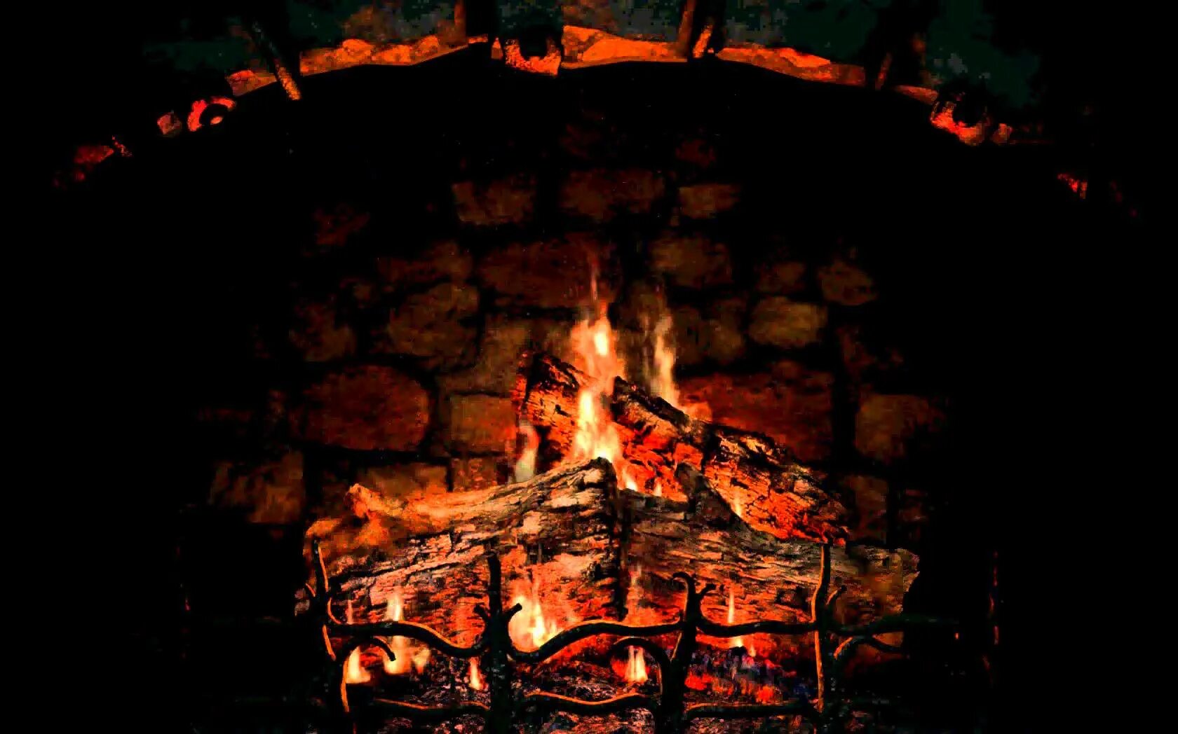 горящий огонь.