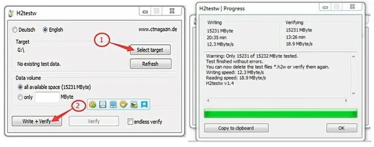 H2testw как пользоваться. H2testw.