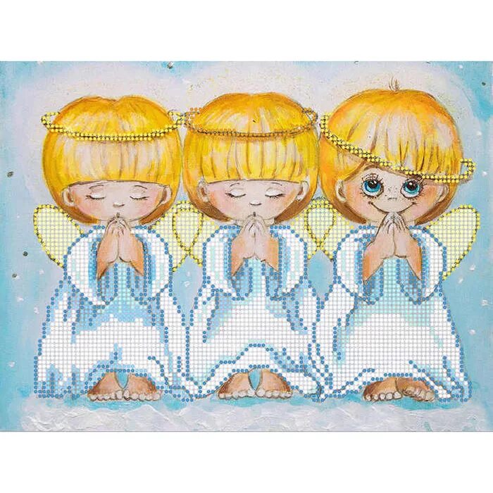 вышивка бисером три ангелочка. картина три ангела для беременности. почти идеальный вышивка бисером. как сделать в 3 ангела. вышивка 3 ангела.