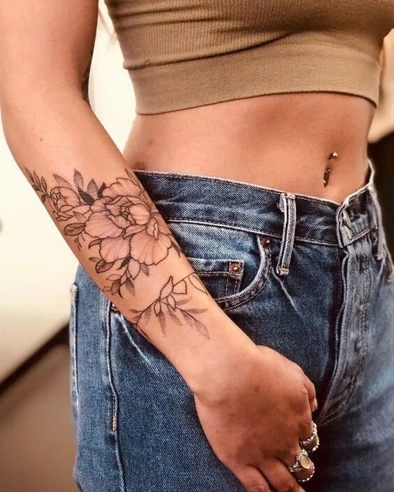 Beautiful black and white flower tattoo. Incredible line work realism and detail