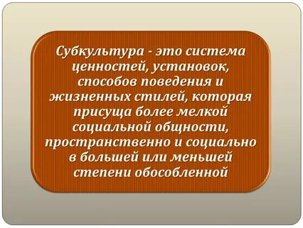 Система ценностей субкультуры