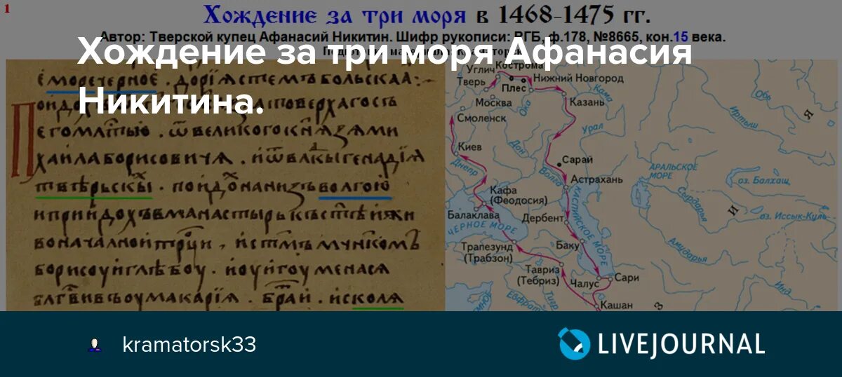 Хожение за три моря какой век. Хождение за три моря 1475.