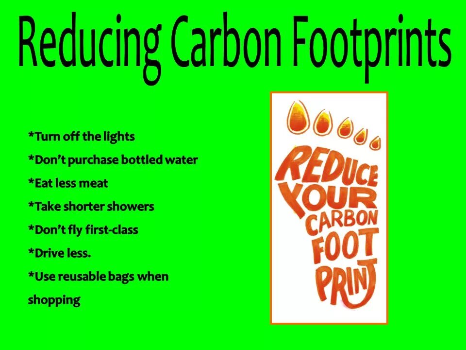 Your carbon footprint. Your carbon footprint