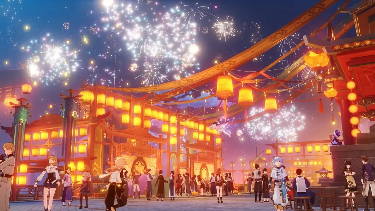 Геншин импакт новый год. Праздник фонарей в геншин импакт. Праздник фонарей в геншин импакт. Фестиваль фонарей геншин. Фестиваль фонарей геншин.