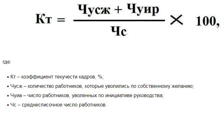 Формула коэффициента текучести кадров формула. Коэффициент текучести персонала рассчитывается по формуле. Коэффициент текучести персонала формула. Формула расчета коэффициента текучести.