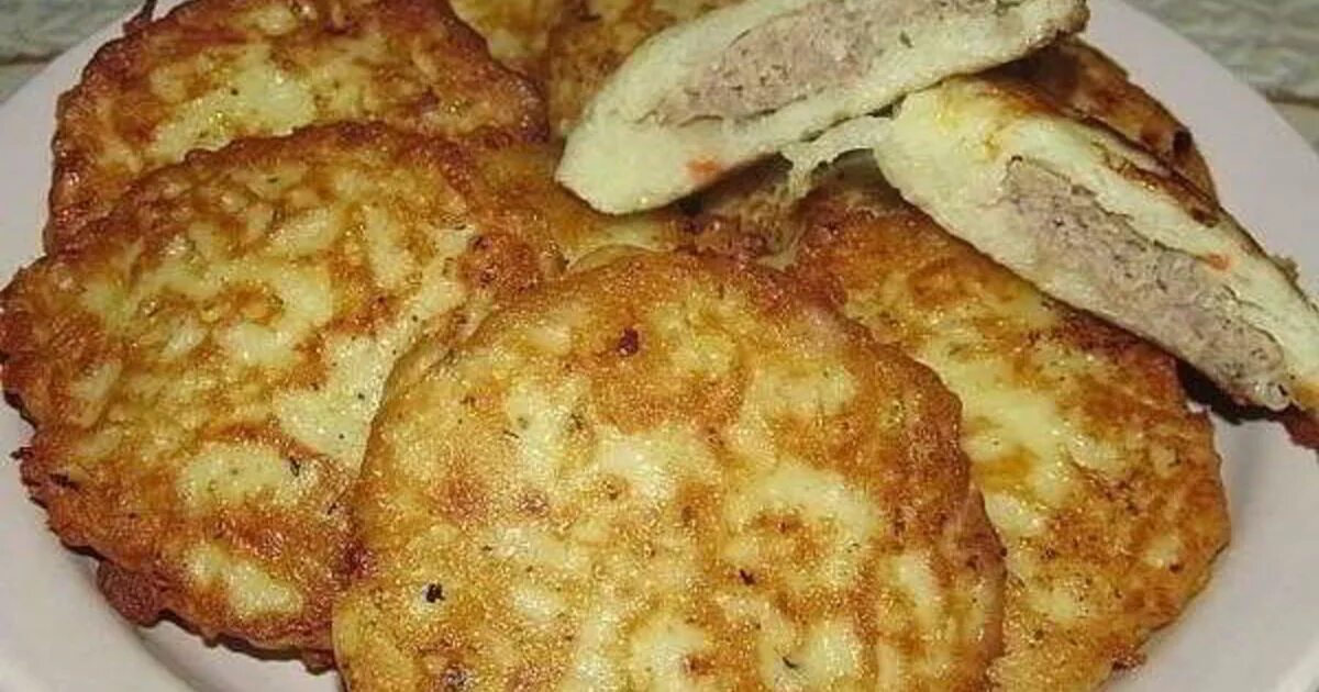 Рецепт драники с мясом на сковороде