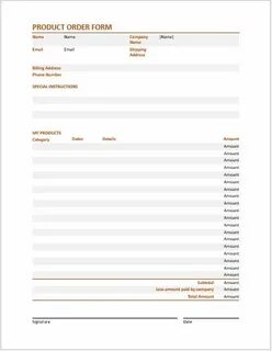 Product order