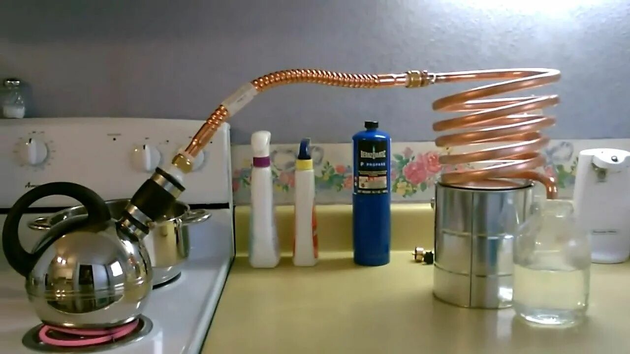 Как делается дистиллированная вода. Air distiller diy. distilled water. охлаждение теплообменника дистиллированная вода.