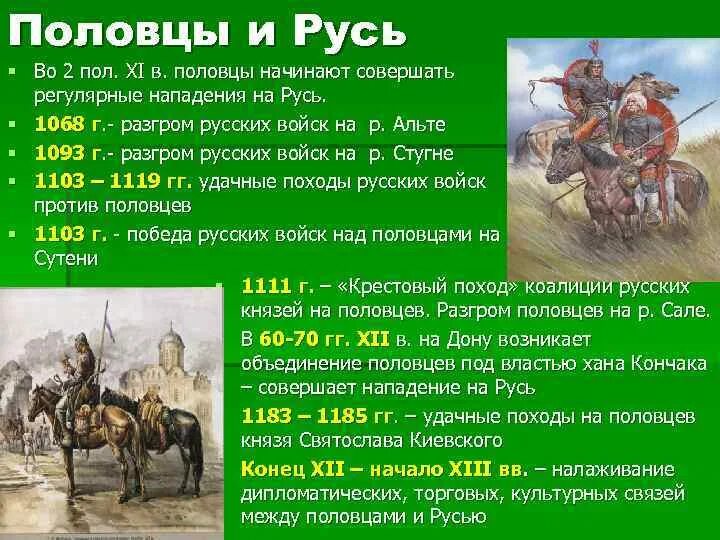 В каком году было поражение. Разгром Половцев 1159. Набеги Половцев на Русь даты. Борьба Руси против Половцев. Половцы нападали на русские земли.