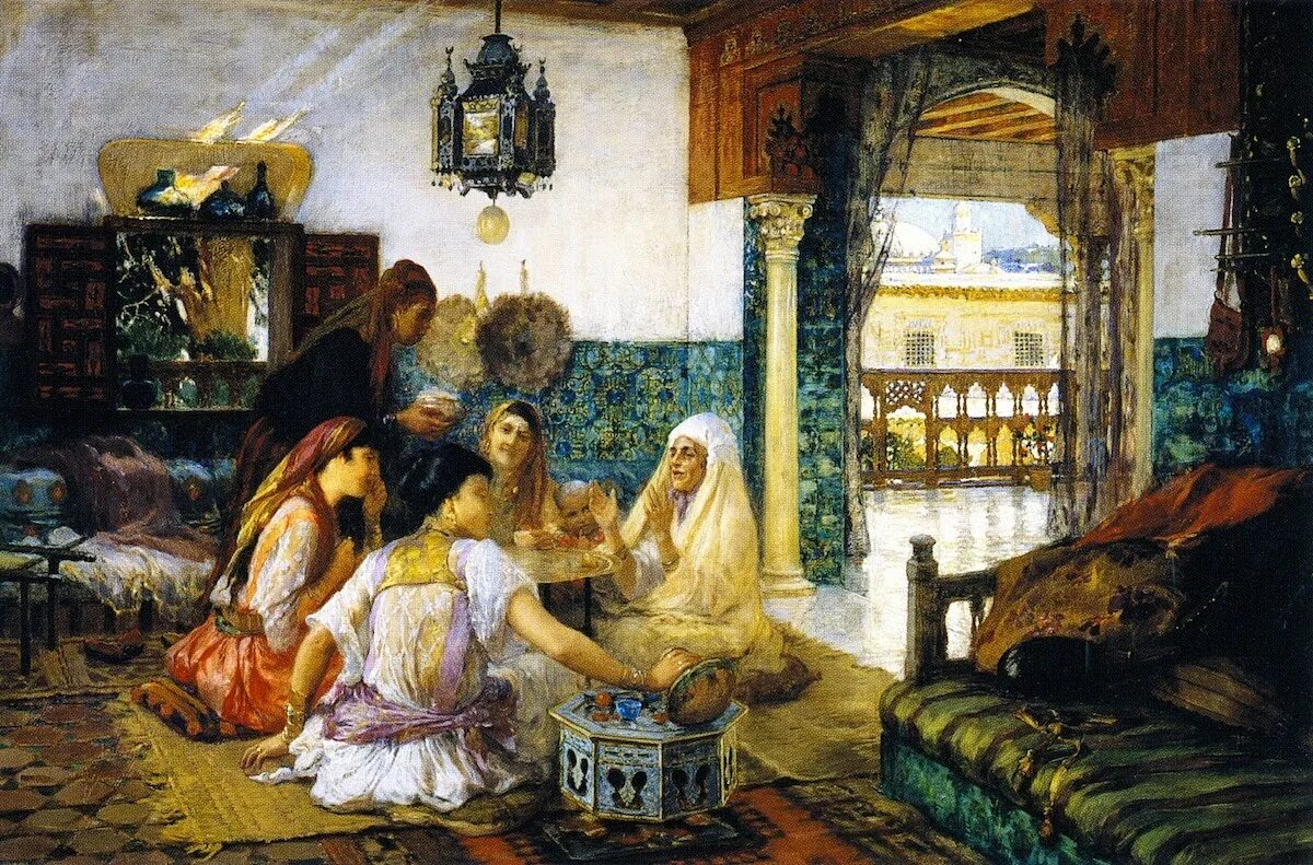 Молодой гарем. Frederick Arthur Bridgman художник.