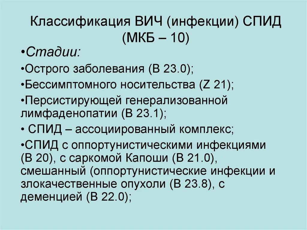 Вич инфекция мкб