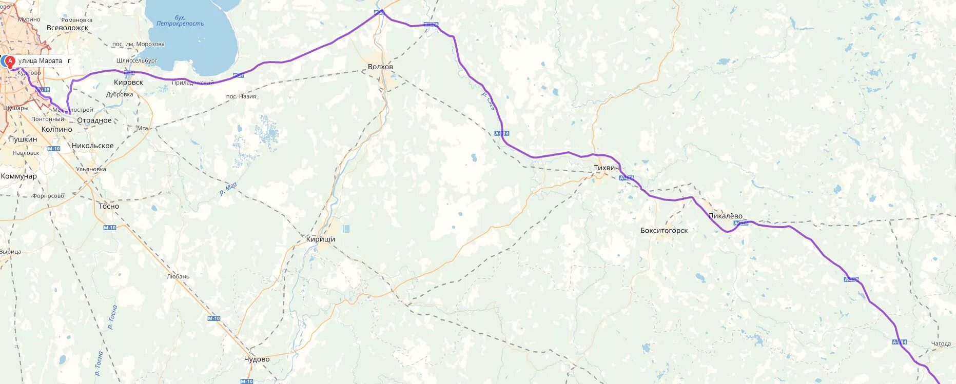 От череповца до питера км. От череповца до питера км