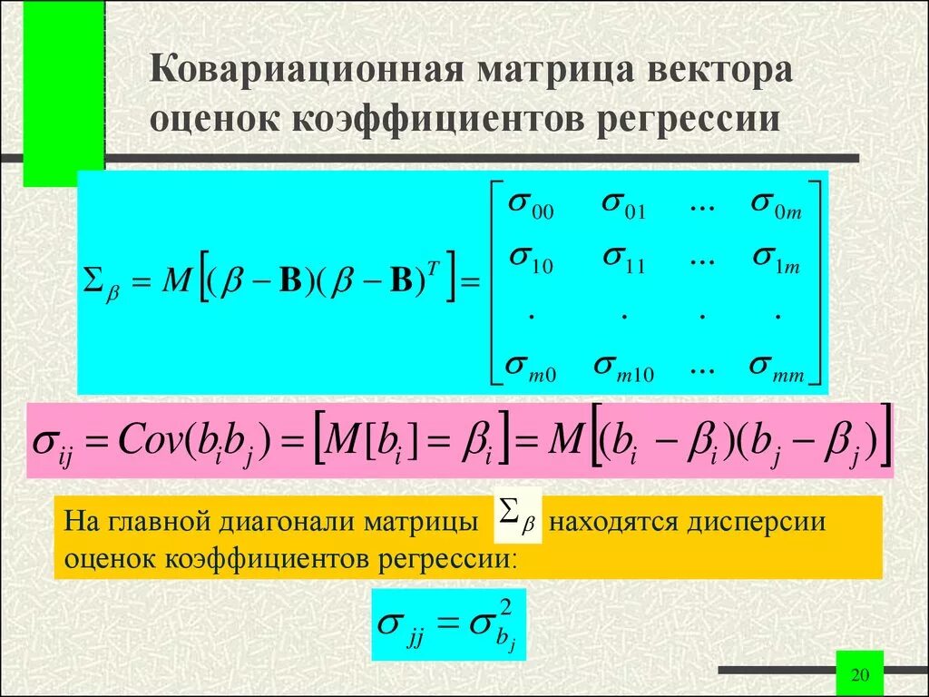 Матрица коэффициентов регрессии