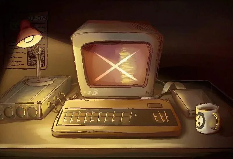 Заброшенный компьютер. Программист арты. Программист арт. Компьютер арт. Asus rog g20.