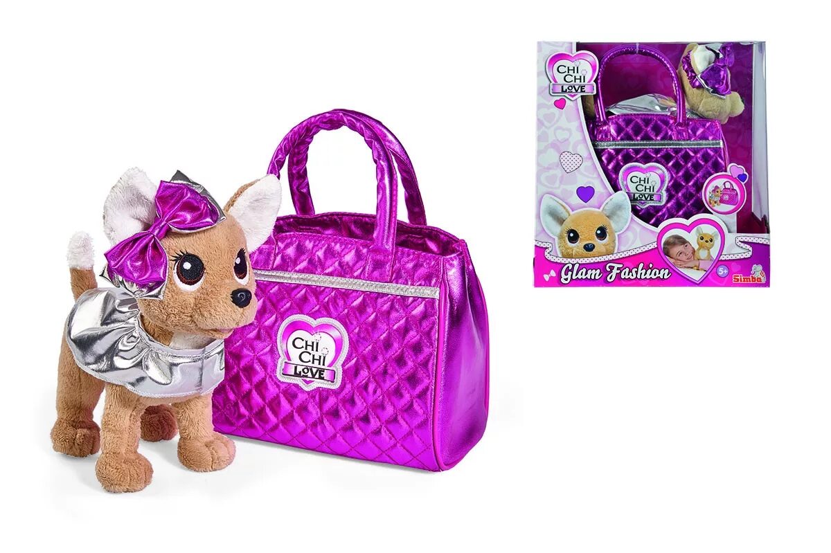 Игрушка чихуахуа в сумочке Плюшевая собачка Simba Чихуахуа Zipper, с сумкой купить в Москве