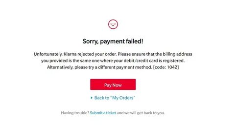 Payment failed
