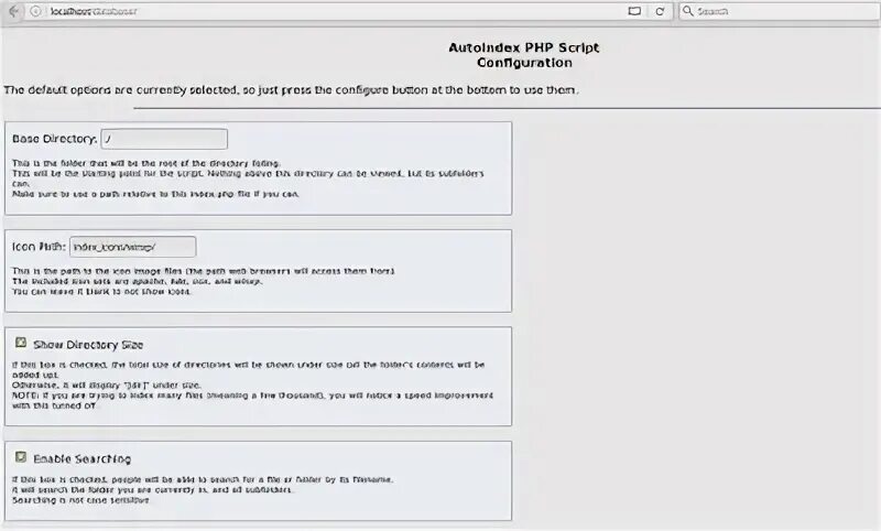 Configuration script