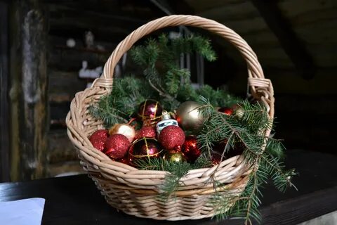 Оформление новогодней корзины