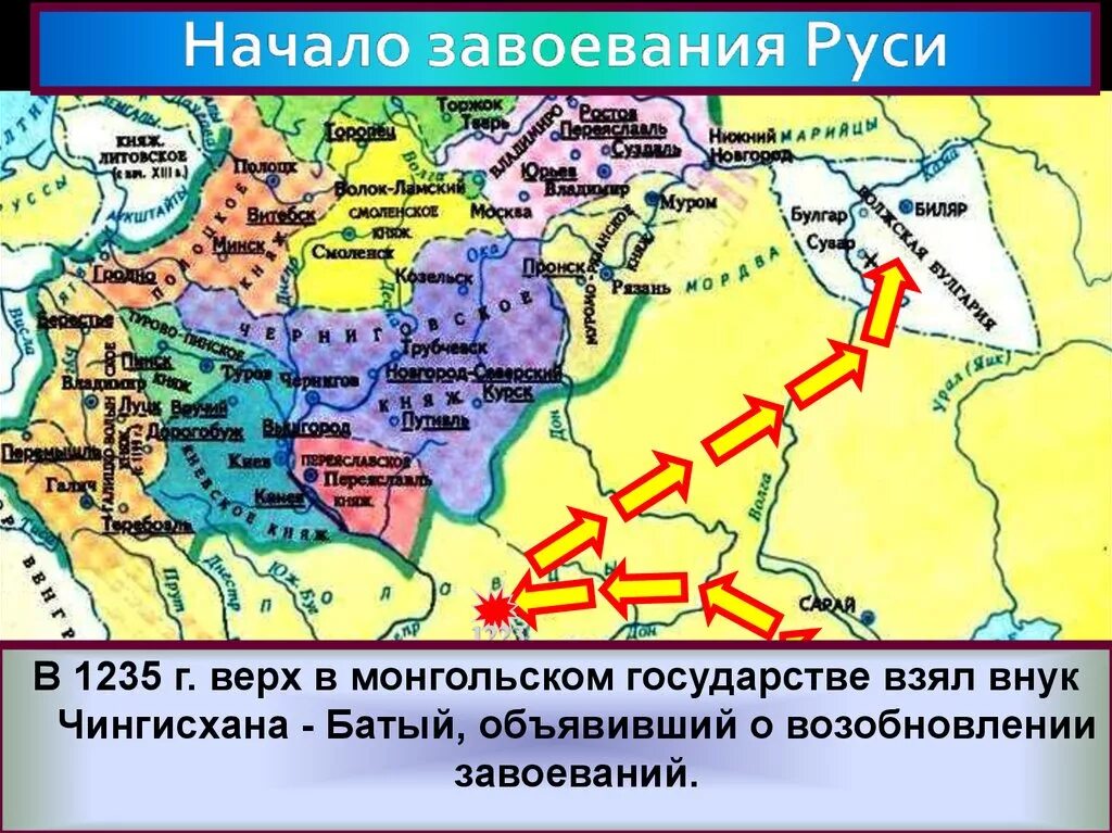 В какой последовательности батый завоевывал русские