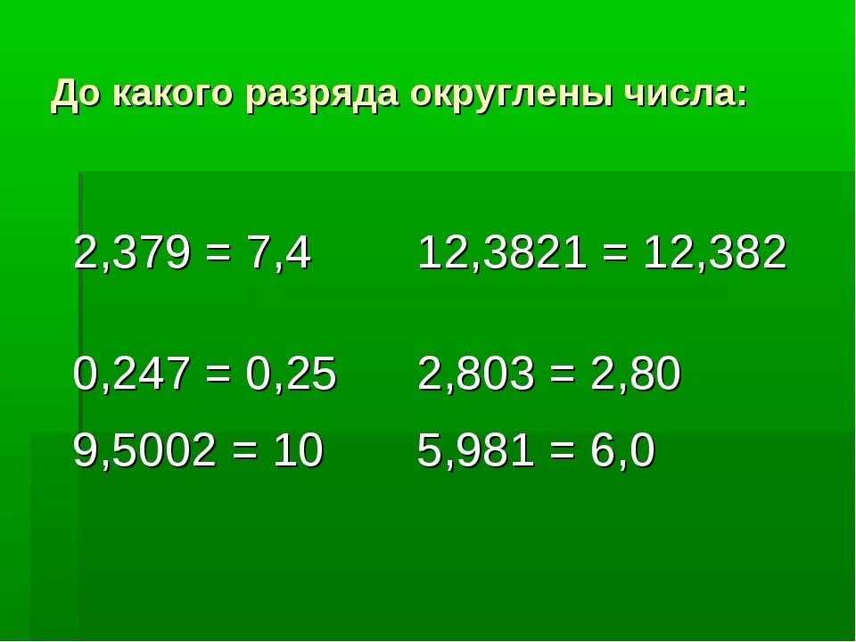 Математика тема округление 5 класс