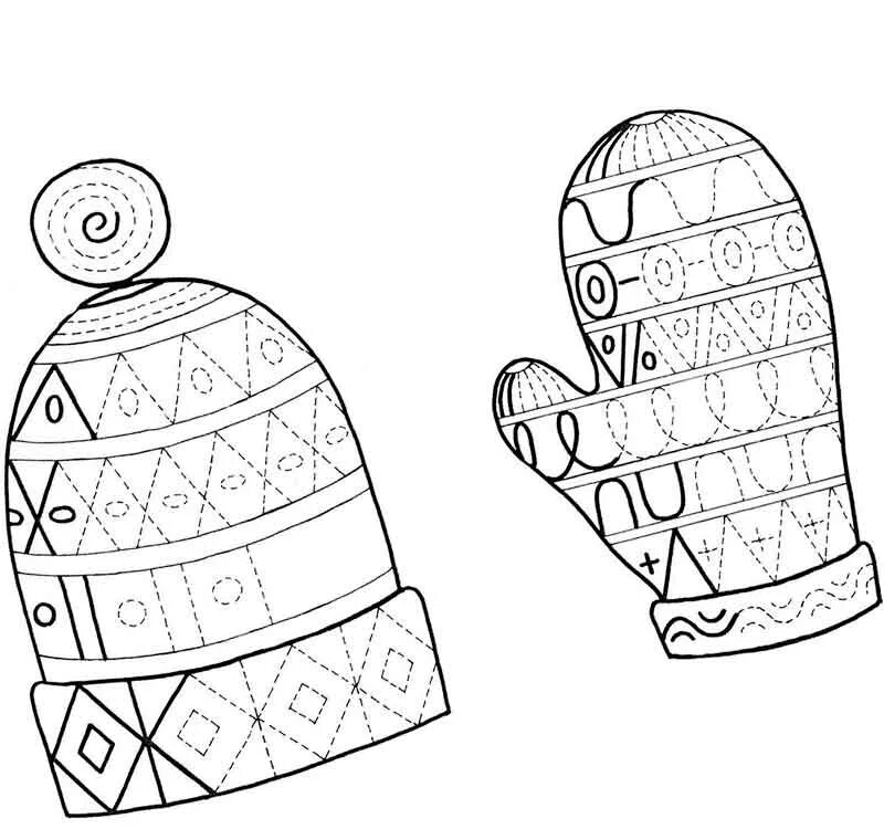 Раскраска шапочка распечатать. Варежки раскраска. Раскраска шапочка и варежки. Варежки и шапка раскраски для детей. Шапка и рукавички раскраска.