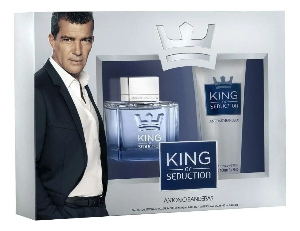 Бандерас кинг мужские. Вода туалетная для мужчин «Antonio Banderas» - King of Seduction, 100 мл. Духи King Antonio Banderas. Антонио Бандерас туалетная вода мужская Кинг. Antonio Banderas King of Seduction набор.