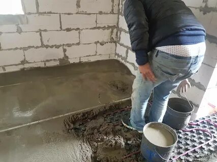 Стяжка на бетон на улице
