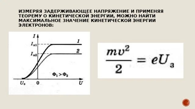 Задерживающее напряжение. Задерживающее напряжение измеряется. Формула задерживающего напряжения для фотоэффекта. Заднрдивпющин напряжение. Как изменится кинетическая энергия электронов при фотоэффекте