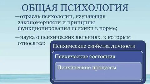 Общие отрасли психологии это