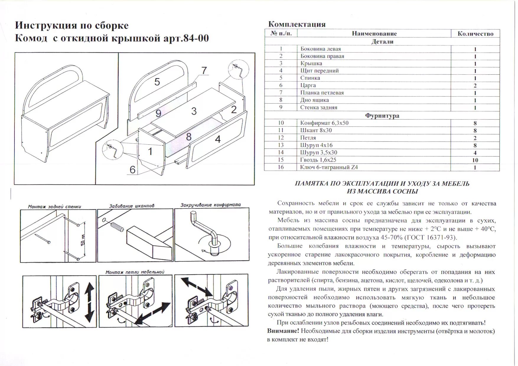 Инструкции по сборке кроватей