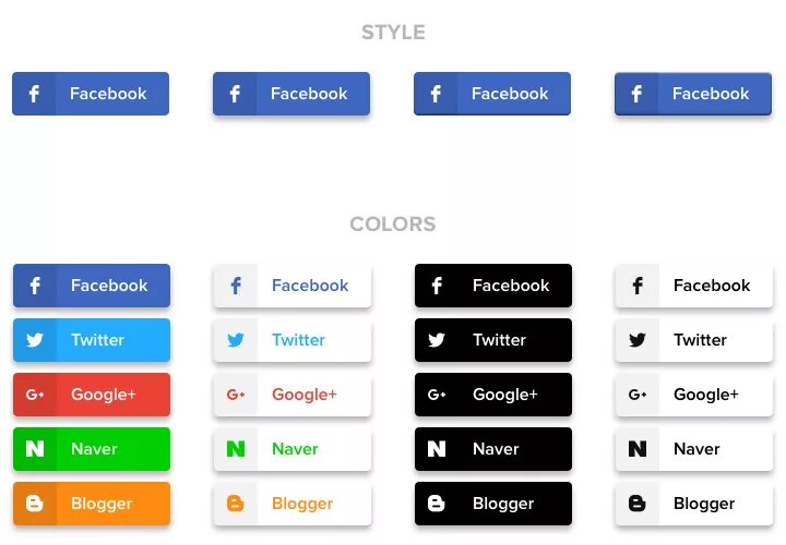 Sharing buttons. Sharing buttons