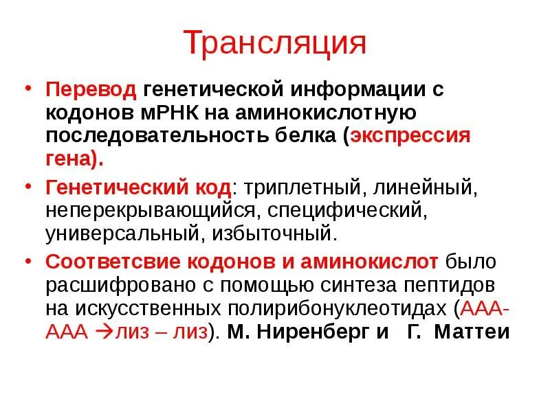 Генетическая информация биосинтез белков