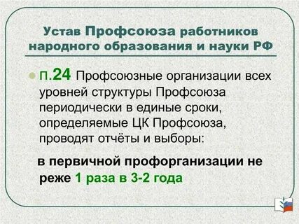 Устав профсоюза первичной профсоюзной организации