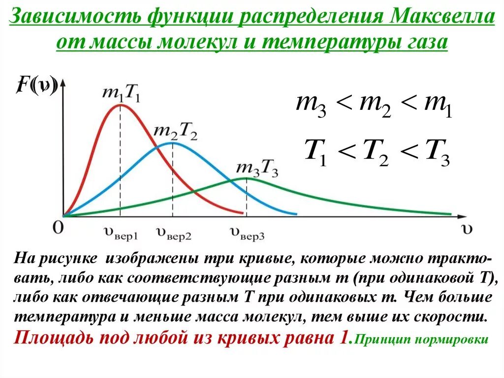 Изменение функции в зависимости от изменения. Кривые распределения Максвелла. Графики функции распределения Максвелла. Зависимость функции распределения Максвелла. Зависимость распределения Максвелла от температуры.