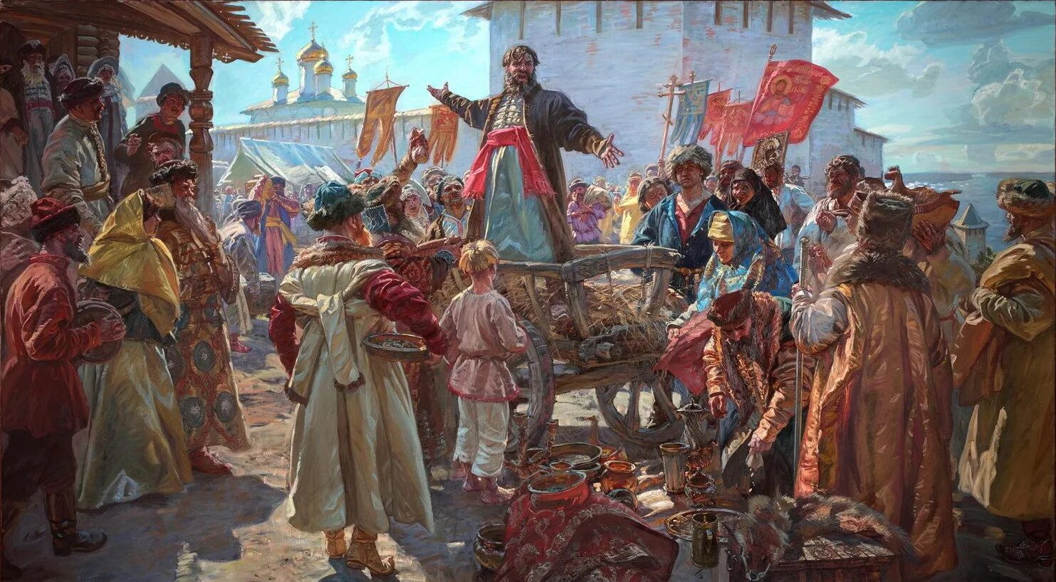 Картина воззвание Минина 1612. Воззвание Кузьмы Минина к нижегородцам в 1611. Московская русь люди