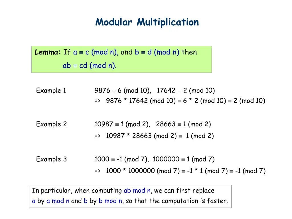 Modular Arithmetic.