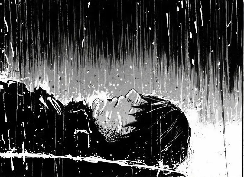 Rain death. Дождь в манге. Дождь и смерть. Дождь арт. Арт ливень черно белая.