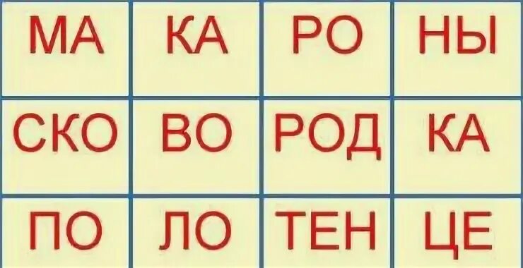 Слоги ас ос ус
